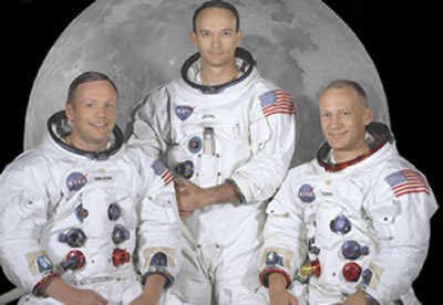 astronautas Neil Armstrong, Edwin Aldrin y Michael Collins