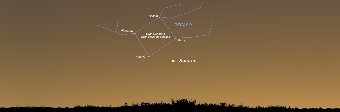 Observa a Saturno Brillar Debajo de la Gran Plaza de Pegaso