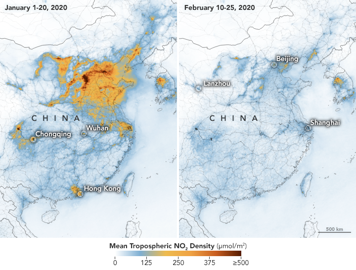 Satélites Confirman la Disminución del Dióxido de Nitrógeno Sobre China