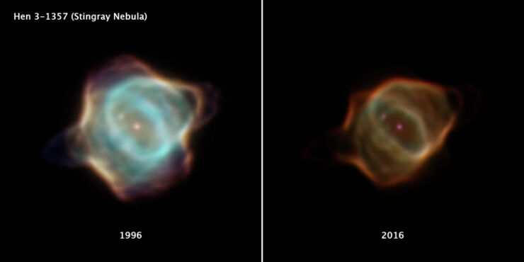 El Hubble Captura un Desvanecimiento Sin Precedentes de la Nebulosa Mantarraya