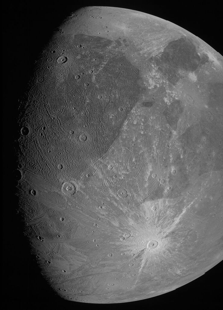 Imagen de la luna joviana Ganímedes 