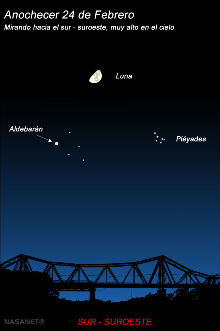 ¿Dónde Estará la Luna Esta Noche? Formando un Triángulo con las Pléyades y Aldebarán