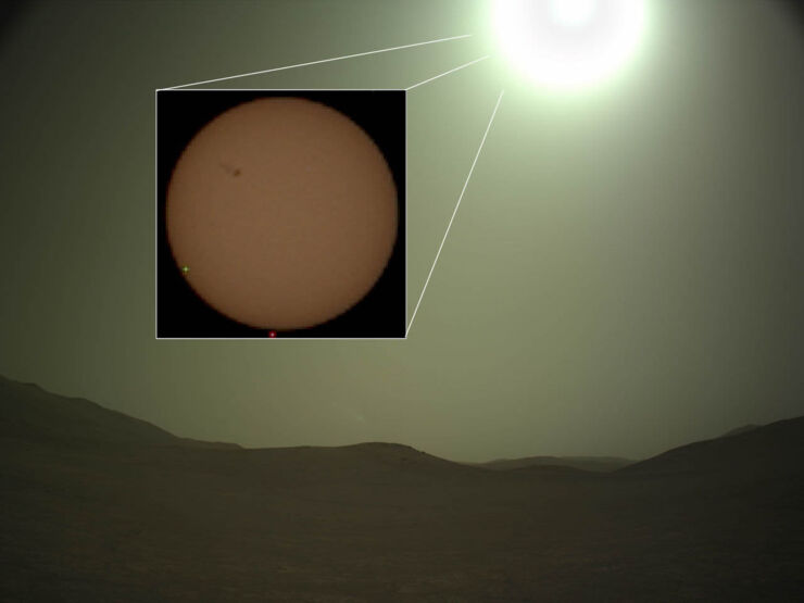 Una Enorme Mancha Solar Vista Desde Marte Por el Rover Perseverance