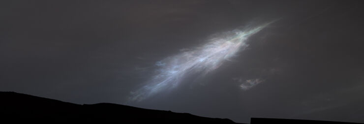 Nube iridiscente en Marte