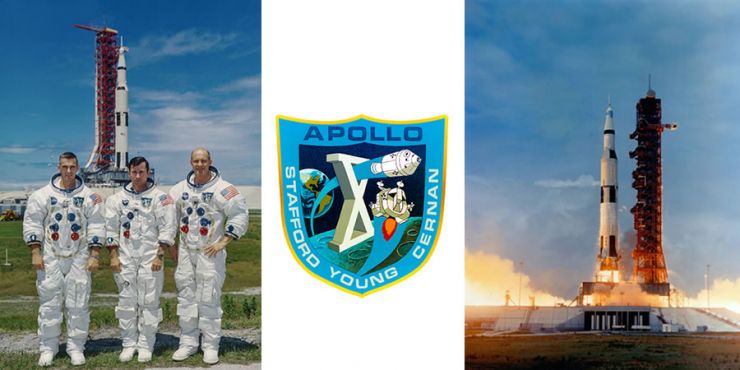 Tripulación, logo y lanzamiento Apolo10
