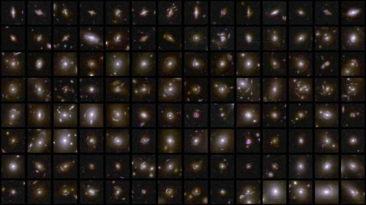 ejemplos de lentes gravitacionales de Euclid