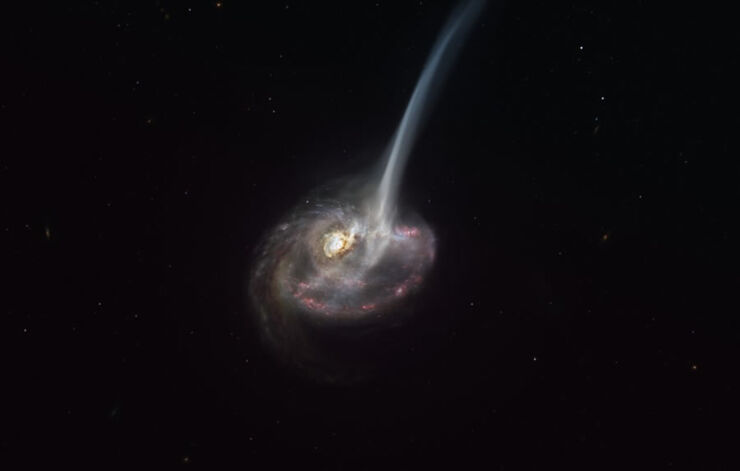 Observan una Galaxia Expulsando Casi la Mitad de su Gas