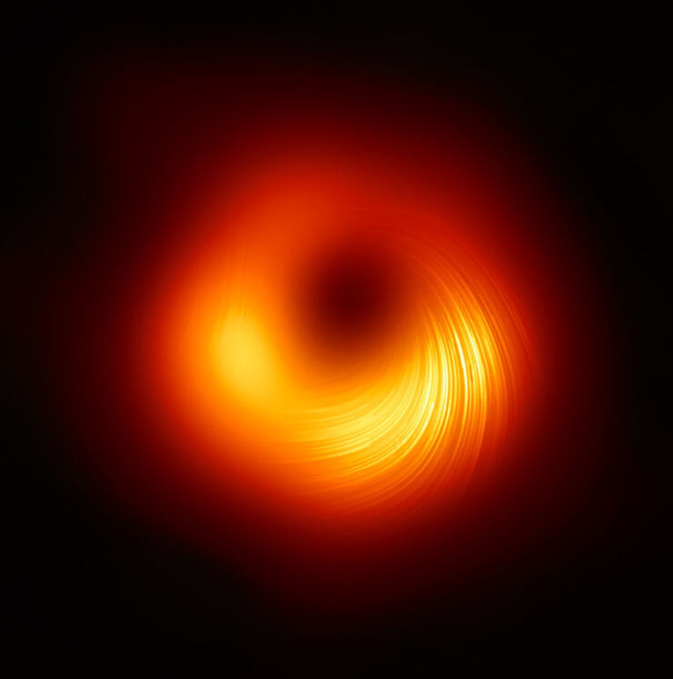 Imagen de los Campos Magnéticos Presentes en los Límites del Agujero Negro de M87