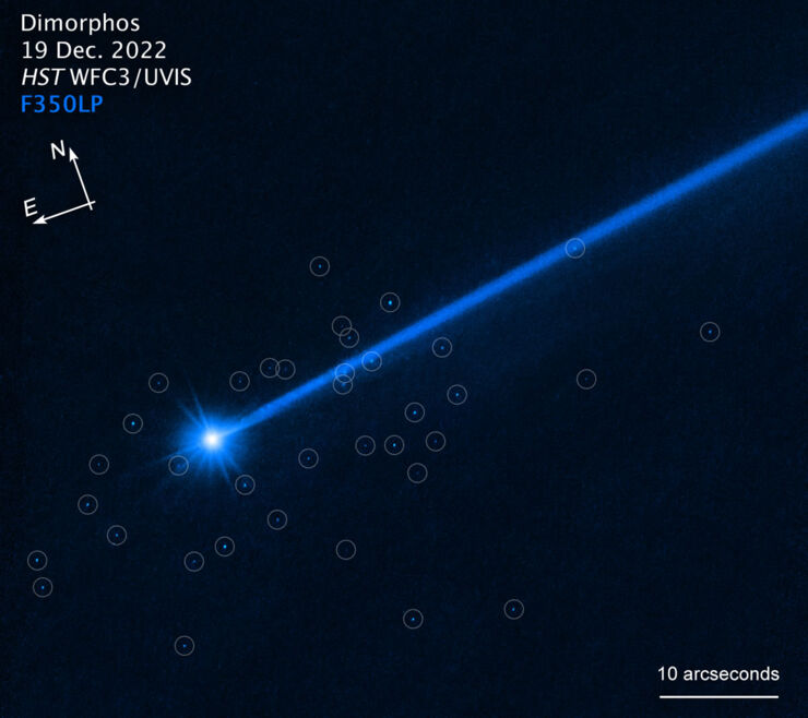 El Hubble Observa Rocas Que Escapan del Asteroide Dimorphos