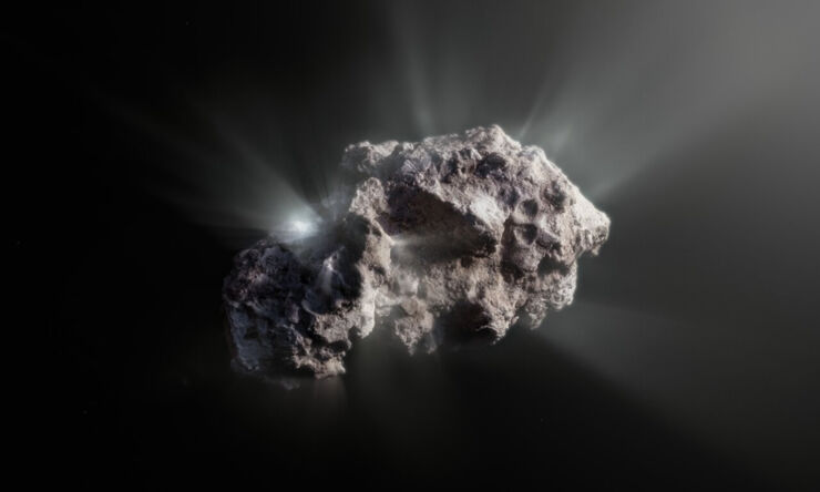 Representación artística del cometa interestelar 2I/Borisov