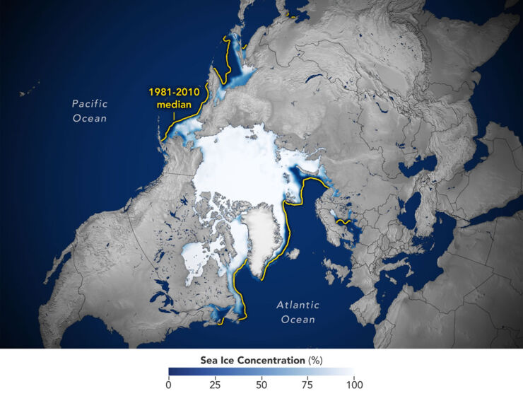 El Hielo Marino del Invierno Ártico de 2022 es el Décimo Más Bajo Registrado