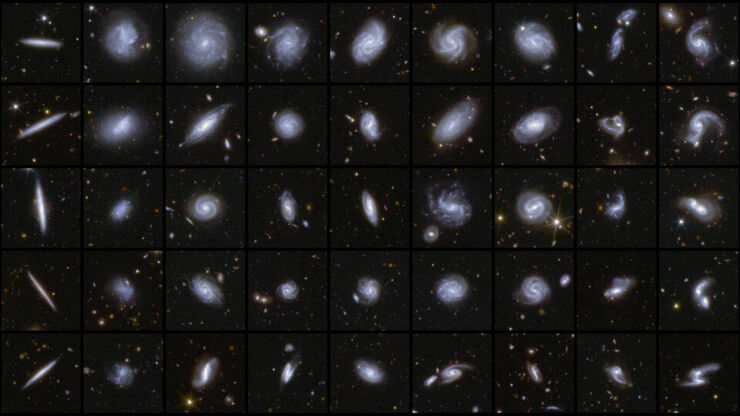  galaxias en diferentes formas, todas captadas por Euclid 