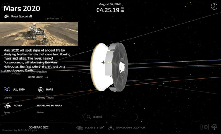 Una aplicación web te mostrará dónde está la misión Mars 2020