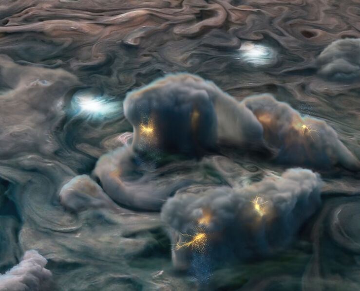 Relámpagos Superficiales y Nubes de Hongo Revelan Amoníaco en Júpiter