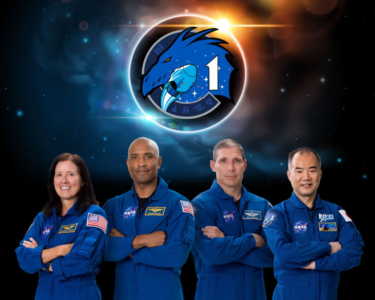 La tripulación de la Misión Crew-1