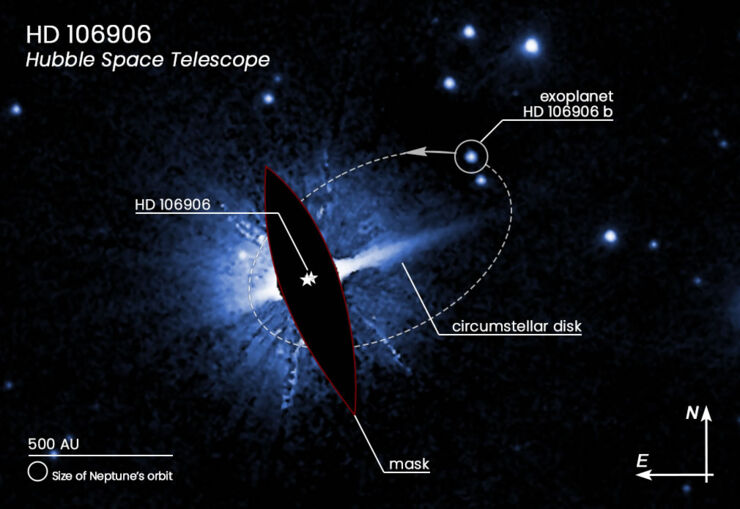 El Hubble Identifica un Extraño Exoplaneta con una Órbita Lejana