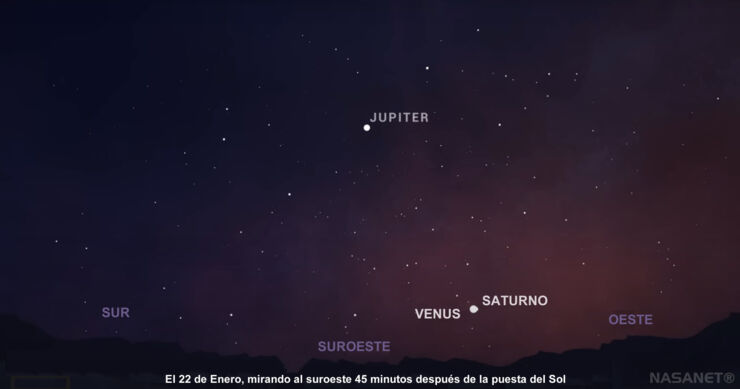 22 de Enero: La Conjunción de Venus y Saturno
