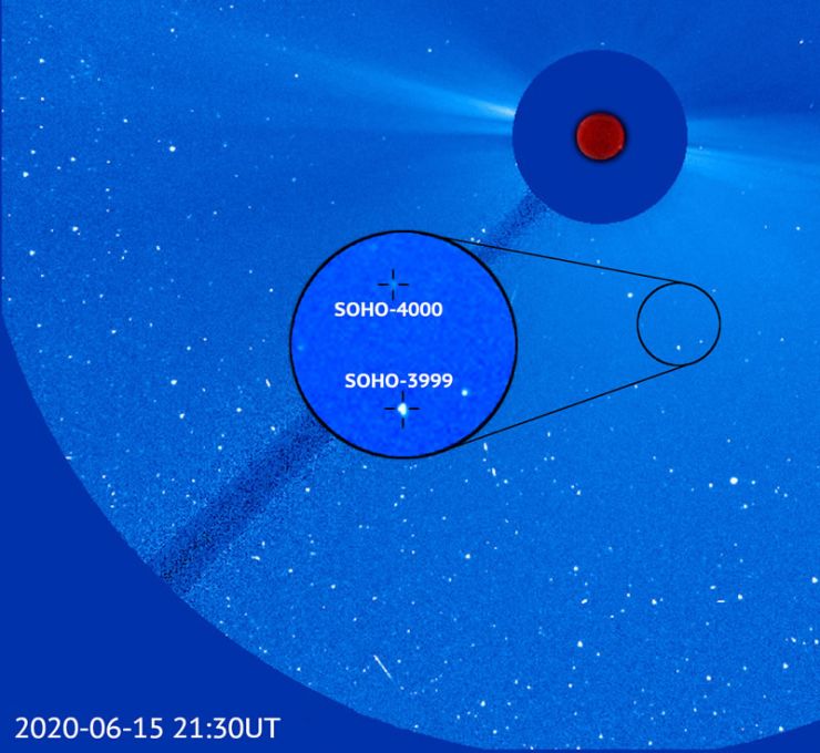 Descubierto el Cometa Numero 4.000 por el Observatorio Solar SOHO