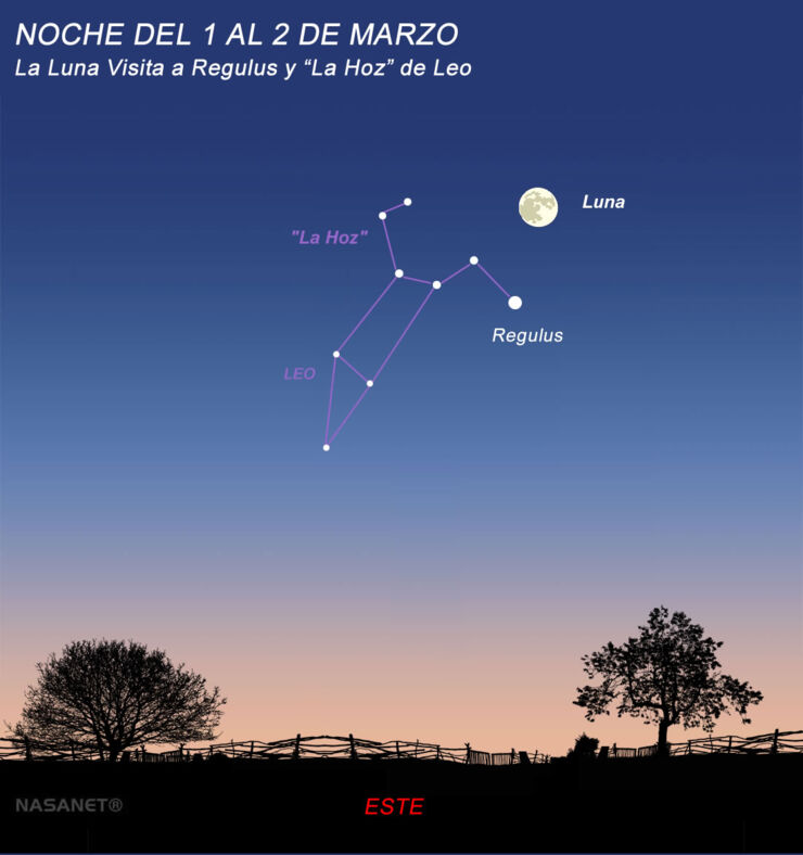 Una Luna Casi Llena Visita Regulus Antes del Eclipse Lunar