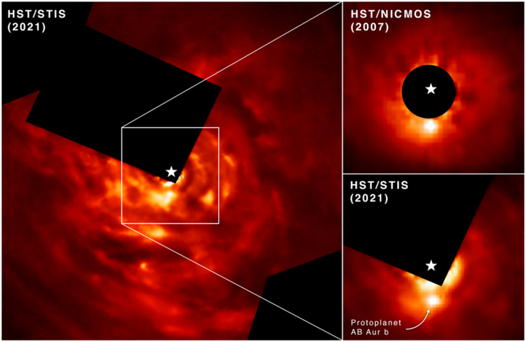 Imágenes del exoplaneta AB Aurigae b en formación