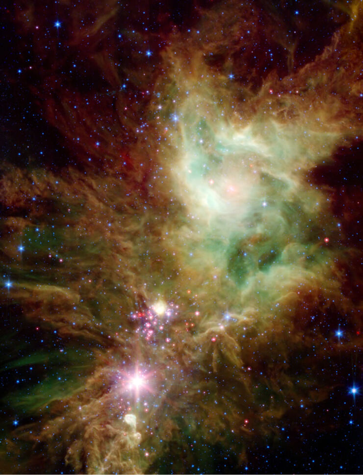 Espectacular Imagen Navideña Captada por el Telescopio Espacial Spitzer