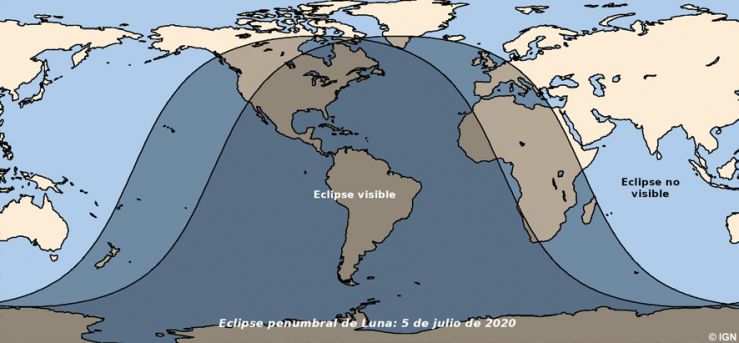Mapa de observación del eclipse