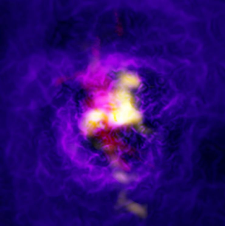 Detectan una Fuente Galáctica Alimentada por un Agujero Negro en Abell 2597